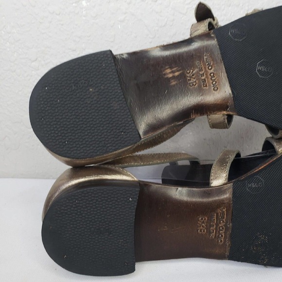 Giuseppe Zanotti Gladiators Gold Leather Flat Sandals Ankle Buckle - Picture 9 of 11